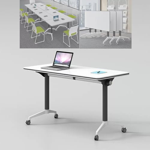 JDJXYNSRT Rollbarer, Faltbarer Konferenztisch, Mobile Klapptische mit feststellbaren Rädern, klappbarer Schulungsseminartisch für Büro, Besprechungsraum, Klassenzimmer