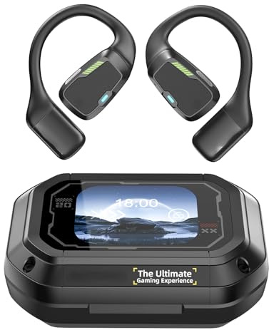QYGCKJ KI-Sprachübersetzer-Ohrhörer, Echtzeit-Übersetzung, offene Ohrhörer, Bluetooth 5.4 für 135 Sprachen, Übersetzungs-Kopfhörer mit Mikrofon und AI-App, passend für iOS und Android, für Reisen