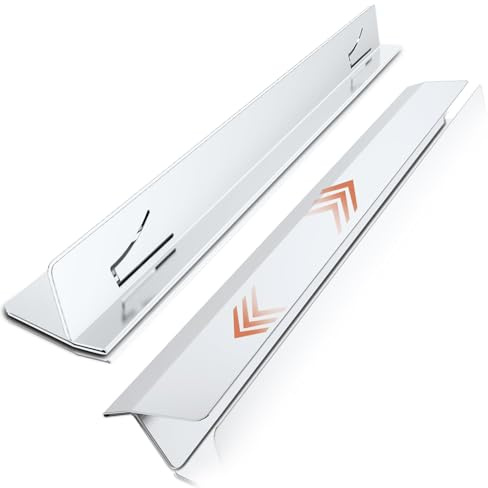 Ecopandy 2 Stück küchenleiste arbeitsplatte,Edelstahl Stove Gap Cover Für Herdplatten Breite 0.79 Zoll&verstellbare Länge 13.8 Zoll Bis 27.5 Zoll, Dichtet Verschüttete Flüssigkeiten Zwischen (Weiß)