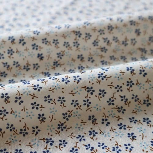 Baumwollstoff, 100 x 145 cm, Vintage-Blumenstoff, ideal zum Nähen von Stoff, Kleid, Sofa, Tischdecke, Vorhang, Bastelstoff, Meterware, Weiß