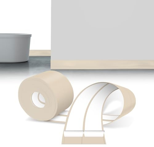 LIHIQIYA Weichsockelleiste Selbstklebend Beige PVC Sockelleisten 30x30mm 6M | Sockelleiste Selbstklebende Abschlussleiste küchenarbeitsplatte aus PVC, Flexibel Knickleiste Bodenleiste für Baden Küche