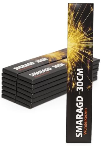 Vama Wunderkerzen 30 cm - lange Wunderkerzen mit silbernem Funkenregen, ca. 60 Sek. Brenndauer, Feuerwerk für Party, Hochzeit & Silvester, BAM-zugelassen (100)