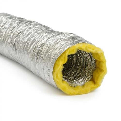 Easy Act Sonoconnect schallisolierter Schlauch Ø 200 mm, Länge 5 m, flexibler, gedämmter Lüftungsschlauch für geräuscharme Klima- und Lüftungssysteme