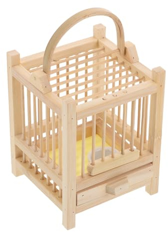 GARVALON Gabbia in bambù per Grilli e Insetti Piccoli Casa Ventilata per Osservazione e Allevamento Mini Recinto Sicuro Chiusura Facile per e Habitat Insetti 8X8X8 CM