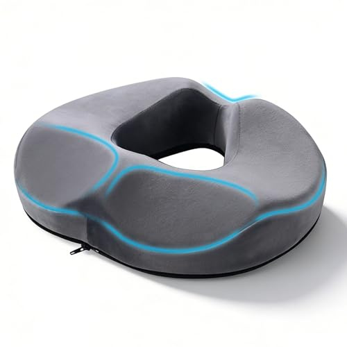 Wapasezyar Donut Kissen für Steißbein, Ergonomisches Memory Foam Sitzkissen zur Hämorrhoiden und Lschias-Entlastung, für Bürostühle, Auto, Rollstuhl, Zuhause