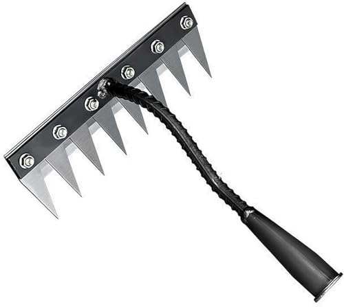 Rastrillo De Desmalezado De Hierro 2.0 5/6/7/8 Dientes Rastrillos De Desmalezado De Jardín De Acero Al Carbono Rastrillos De Hierro De Alta Resistencia Herramientas(8 Teeth)
