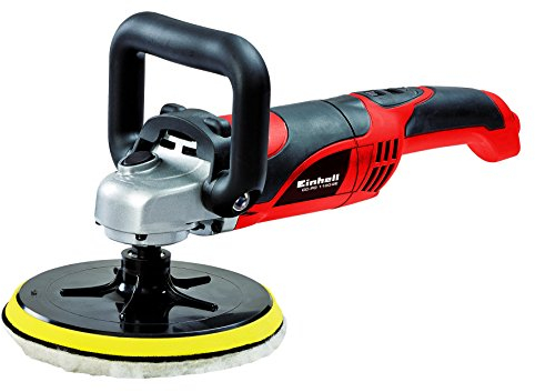 Einhell CC-PO 1100/2E Lucidatrice e levigatrice auto (230 V, potenza 1100 W, oscillazioni al min. 1000 - 3500, diam. Platorello 18 cm, incl cuffia cotone, cuffia sintetica e 3 fogli abrasivi)