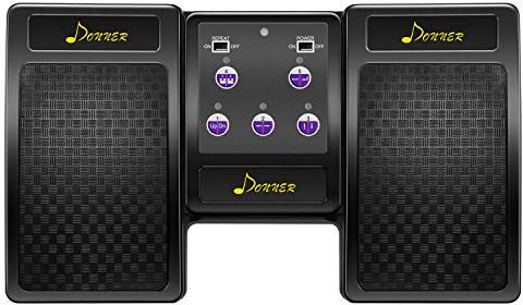 Donner Uppladdningsbar Bluetooth-sida pedal för surfplatta, svart