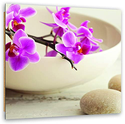 Feeby Cuadro Imagen XXL Orquídea Impresión de Arte SPA Beige 90x90 cm