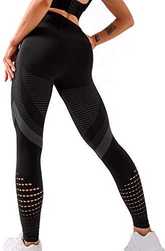 INSTINNCT Damen Sport Nahtlose Blickdicht Leggings Kompressions Yoga Fitnesshose Sporthose mit Hohe Taille für Gym Workout Jogging, Seamless - Schwarz M