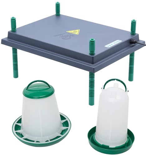 Agrarflora Küken Aufzucht Set - Wärmeplatte 30x40cm (30W, 230V) - Heizplatte für die Kükenaufzucht + 1,5L Tränke + 1kg Futtertrog - effizient & sparsam - geeignet für Geflügel & Hühner