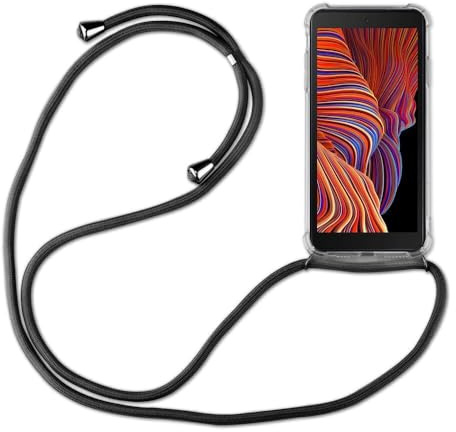 betterfon Fodral kompatibelt med Samsung Galaxy XCover 5 | Mobiltelefonkedja smartphone-halsband med band | Mobiltelefonfodral med snöre för upphängning kompatibelt med Galaxy XCover 5 | grå