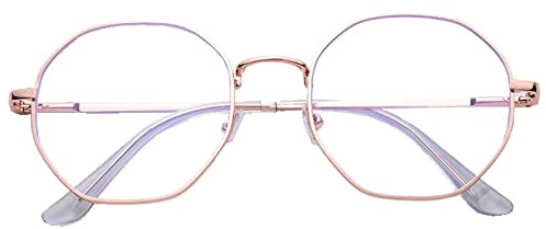 Blaulichtfilter Brille Vintage Retro Fake Brille Ohne Stärke für PC Handy und Fernseher Nerdbrille Brillenfassung mit Brillenetuis
