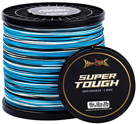 HERCULES Supertuff flätad fiskelina 13,6 kg test blå kamouflage 13,6 kg (1000 meter) – 4 strängar