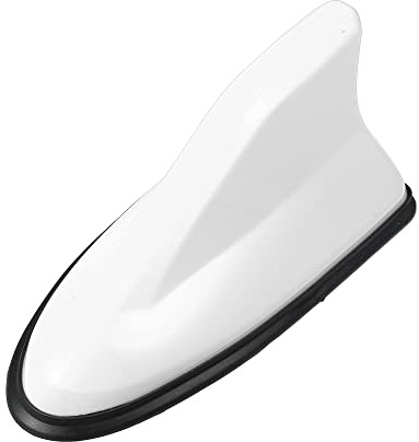 X AUTOHAUX Shark Fin Shape Car Roof Aerial Antenna Signal Antenna White