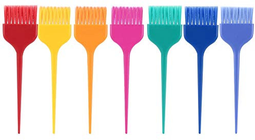 Hair Color Brush, 7Pcs Hair Dye Brush Set Colorful Hair Dyeing Brush Set Professional Hairdressing Tinting Brush Colour Applicator Hairdressing Salon Barber Hair Coloring Tool Kit