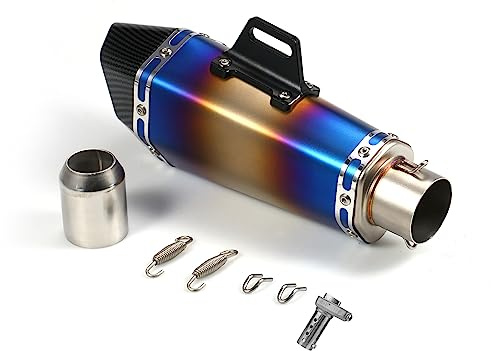 Shkalacar Silencieux Moto Universel de 1,5 à 2 Pouces,Silencieux Fashion Style Tail Tube Résistant aux Hautes températures de Remplacement Compatible AVCE Moto ATV ZX6R 10R Z900 Z800 R3 R25 R6