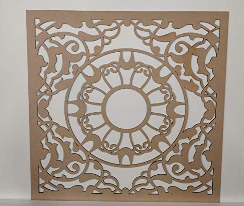LaserKris Griglia decorativa da parete per radiatore, pannello in MDF perforato, spessore 3 mm, 600 x 600 mm, OS2 (400 x 400 mm, senza primer)