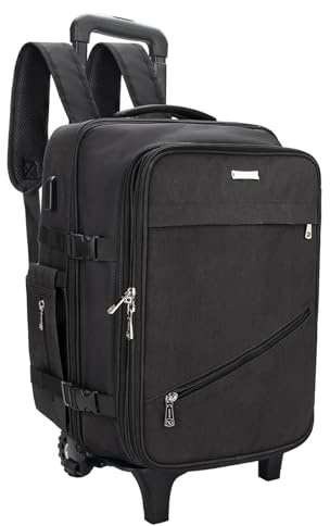Relavel Friseur Reise Rucksack, Rolling Make-up Zug Fall Friseur Reisetasche für Friseure und Make-up Künstler, Wärmeisolierung Schicht und justierbare Teiler Kosmetologie Fall auf Rädern