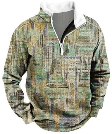 KONG JIMFAN -Shirt Langarm Herren Herren Weste Y2k Zip Hoodie Herren Hemden Langarm Hoodie Tshirt Dropsize Jeans Oberteil Regenjacke Wandern Musselin Hemd Herren Reserved Mantel(Army Green,L)
