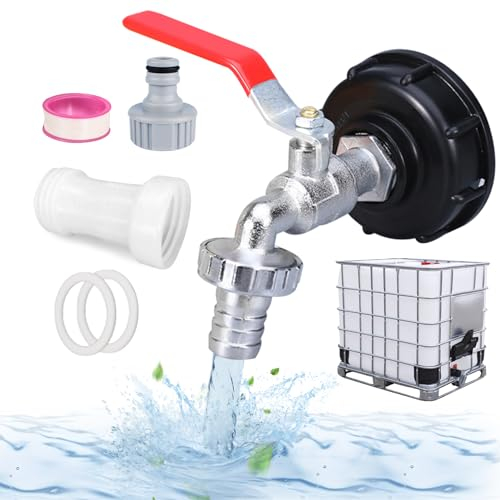 IBC Wassertank ZubehöR Auslaufhahn, 3/4 Legierung IBC Tank Zubehör S60X6 Grobgewinde IBC Adapter, Wasserhahn, Gartenschlauch Wassertank Schlauchanschluss Ersatz Regenwassertanks