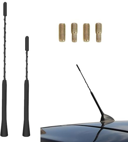 2 Pezzi Antenna Tettuccio Auto Universale - 4 Viti, Asta Modificata per Autoradio (9 Pollici, 11 Pollici)