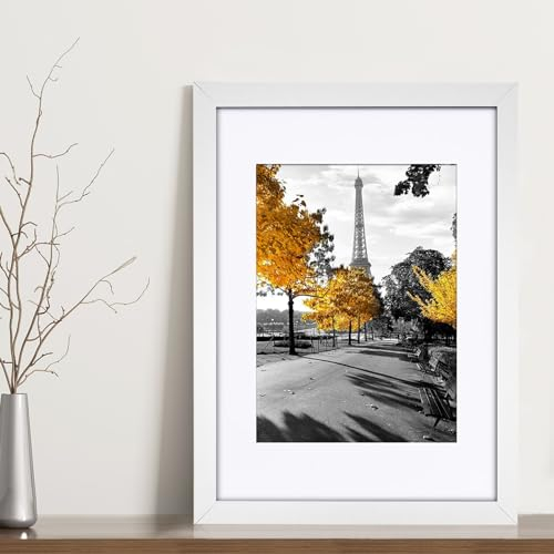 Gentpovth Gran marco de madera blanco para fotos tamaño A3, Destaca tus recuerdos más preciados, obras de arte o certificados, añade un toque personal a cualquier espacio, Ideal para hogar u oficina