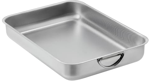 ROSSETTO Teglie da Forno in Acciaio Migliorato Piatto rettangolare per lasagne Struttura a nido d'ape 40cm