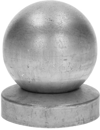 Pfostenkappe rund mit Kugel 80 mm für Zaunpfosten Ø 60 mm | Verzinktem Stahl | Pyramiden Form | Abdeckkappe für Holzpfosten | 1 Stück | Pfahl Pfosten Schutzkappe Schutzhaube Pfostenabdeckung
