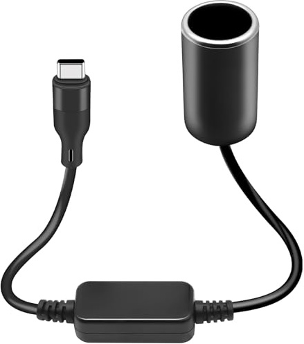 USB C Zigarettenanzünder, 18W USB C Stecker auf 12 V Auto Adapter, USB Zigarettenanzünder für Auto-Recorder, Streaming-Rückspiegel, Geschwindigkeitsradar, Autos-Umgebungslicht