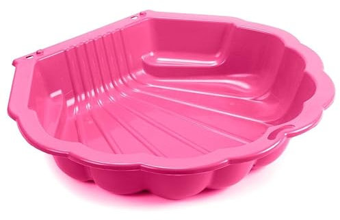 URBN-TOYS Sabbiera in plastica a forma di conchiglia, per esterni, giardino, divertente, per giocare con la sabbia (1, rosa)