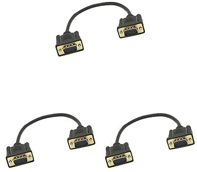 3 set 15Pin VGA Short Video Cable Extension Cord Male to Male for Monitor 30 cm