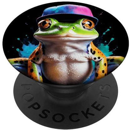 Frosch Snapback Cap Bunt Lustig Tier Aufdruck Design Print PopSockets mit austauschbarem PopGrip
