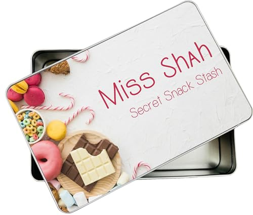 allaboutthebump Personalised Teacher's Sweet Biscuit Tin | Teaching Assistant (19.5cm x 12.5cm x 5.5cm) [Ideal Christmas, Mothers Day or Birthday Gift Present] Bits and Bobs