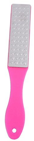Removedor de Piel Gruesa de Acero Inoxidable de Doble Cara Rosa | Pulidor Pies Callosidades, Herramienta de Pedicura Portátil y Ligera, Uso Doméstico Salones