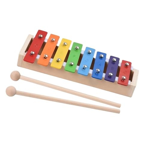 Xylophon-Instrument Für Erwachsene 8 Tasten Xylophon Kompakte Größe Glockenspiel Bunte Aluminiumplatte Klavierschlägel Percussion Musikinstrument