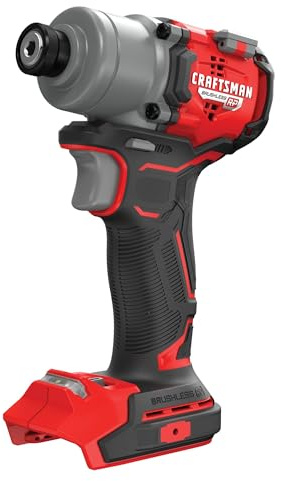 CRAFTSMAN Destornillador de impacto inalámbrico V20 sin escobillas RP de 1/4 pulgadas (solo herramienta) (CMCF830B)