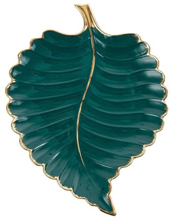 DSDGVDFBV Bandeja De Hojas, Hoja Verde Plato De Joyería Decorativa Bandeja De Joyería para Anillo Collar Pulsera Organizador Bandeja De Llaves Regalos para Mujeres, Niñas