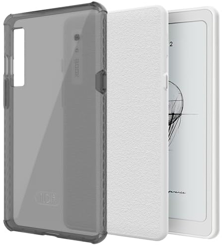 TUDIA SKN Clear - Carcasa trasera para Onyx Boox Palma 2, esquinas reforzadas, a prueba de golpes, delgada, antiamarilleamiento, parte trasera transparente, agarre ligero, parachoques de TPU (negro)