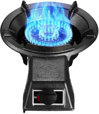 Fornello A Gas Bruciatore Singolo,Fornello Da Cucina Da Appoggio Fornello A Gas Da 7KW, Fornello A Gas Liquefatto For Uso Domestico, Portapentole In Ghisa Nera, Risparmio Energetico E Risparmio Di Gas