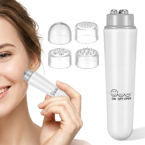 Ciieeo 1 Set of 4 in 1 Electric Facial Massager Mini Acupressure Massage Device for Sores Muscles (White)