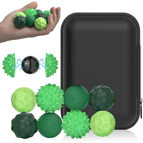 8 Stück Magnetische Fidget Toys, Groß Silikon Stressball Tragbares Anti Stress Spielzeug mit Silikon-Aufbewahrungsbox, Magnetkugeln zur Stress und Angstlinderung