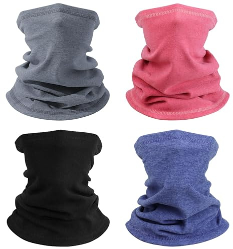 Kavya 4 Pezzi Scaldacollo, Traspirante Scalda Collo Invernale Uomo & Donna Antivento Paracollo Taglia Unica Neck Warmer Adatto Per Sci, Ciclismo E Moto Sportivo