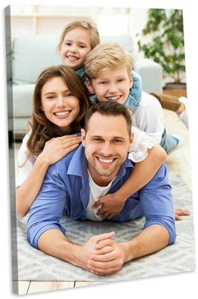 LANZOL Stampa su Tela Personalizzata Foto Immagini DIY Cornice per Regali Compleanno Personalizzati Arte da Parete Regali per la Casa Ricordini Ricordo - 60x40cm Verticale