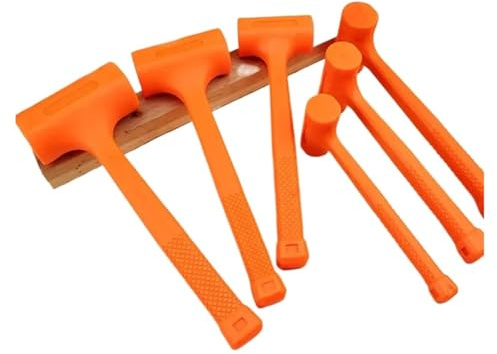 Martello antirimbalzo da 0,5-4 libbre, in gomma morbida e silenziosa, arancione, unicast, for l'installazione di pavimenti in legno multifunzionali, senza elasticità(0.5 LB)