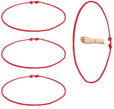 HENGBIRD rött armband 4 st set – rött armband kabbala-armband – justerbart rött armband kabbalah armband rött för män kvinnor barn, lycko- och skyddssymboler gåva