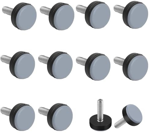 JOYOLA 10 Stück Möbelgleiter, Verstellbare PTFE Teflongleiter zum Schrauben und 10x Selbstklebende Pads Möbelfüße verstellbar mit M6 Gewinde Stuhlgleiter, Möbelgleiter, Filzgleiter Schrauben