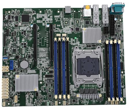 Plyisty Carte Mère Serveur pour E5-2600 V3/v4.Socket C612 LGA 2011-3, Format E-ATX, Double LAN Gigabit, 10 Ports SATA III, Mémoire DDR4 ECC, Interface IPMI AST2400 pour NAS.