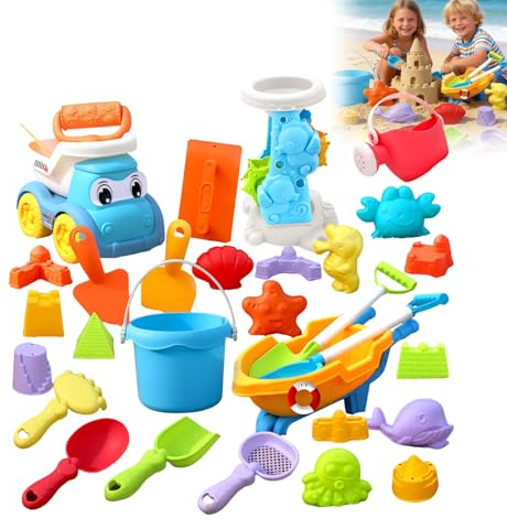 Generisch Sandspielzeug Set Sandkasten Spielzeug Strandspielzeug Kinder Junge Mädchen mit Eimer, Sandförmchen, und Schaufel Reise Sand Spielzeug ab 1 Jahr für zum Spielen Am Strand im Freien Outdoor