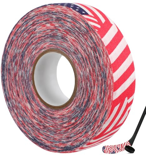 TINEASUR Rutschfestes Eishockey Griffband aus Baumwollstoff 2,5cm X 25m Komfortables Handgefühl Atmungsaktiv für Eishockey und Sport